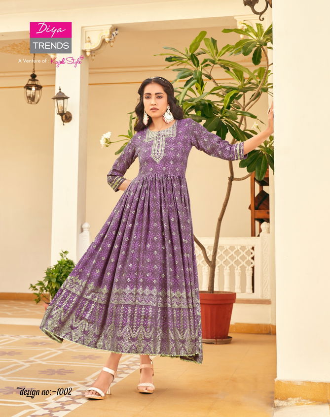 Poosh Vol 1 By Diya Trends Long Designer Kurtis Catalog
